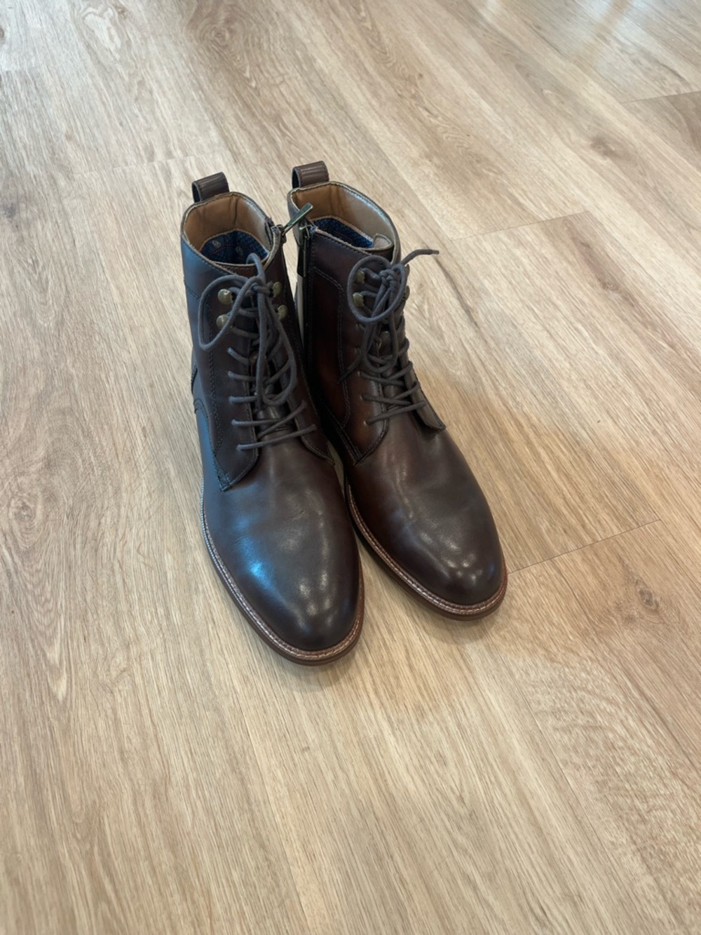 Steve Madden Dark Brown Leather Chukka Lace-Up Boots